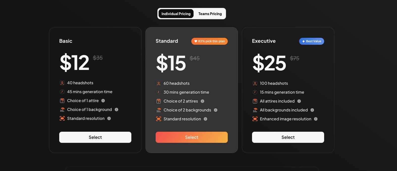 Screenshot of Aragon AI website pricing plans and subscription options