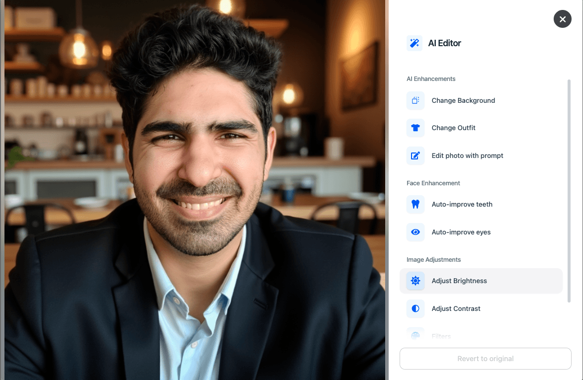 Screenshot of Dreamwave AI website built-in AI editor interface for image refinement