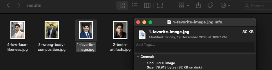The screenshot of portraitpal compression