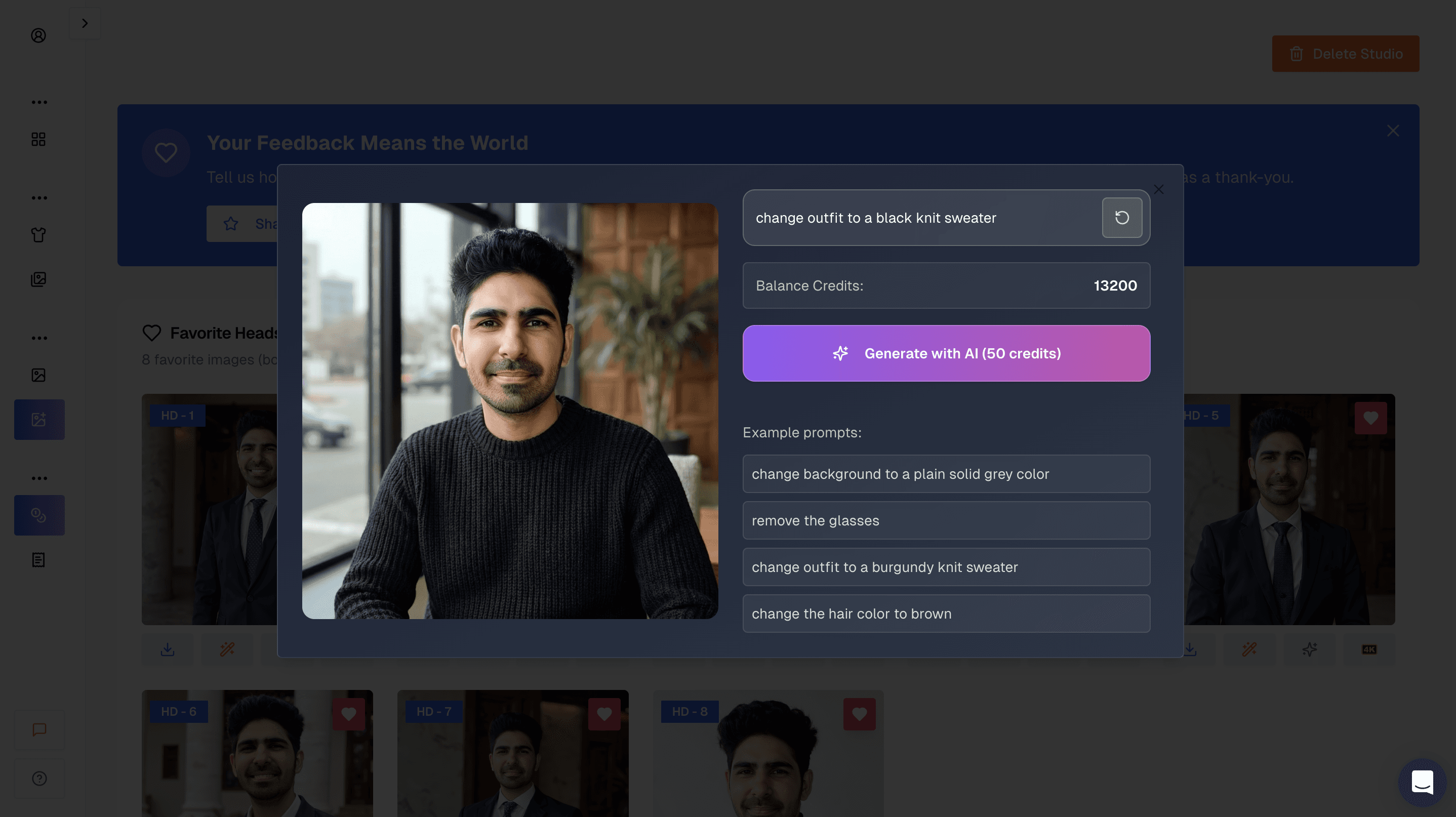 Screenshot of Proshoot after AI edit